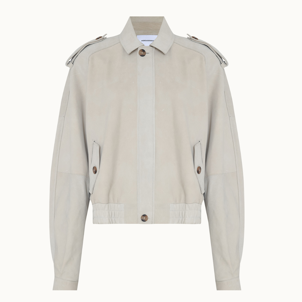 JAQUETA COURO JIANDA TAUPA GRIS