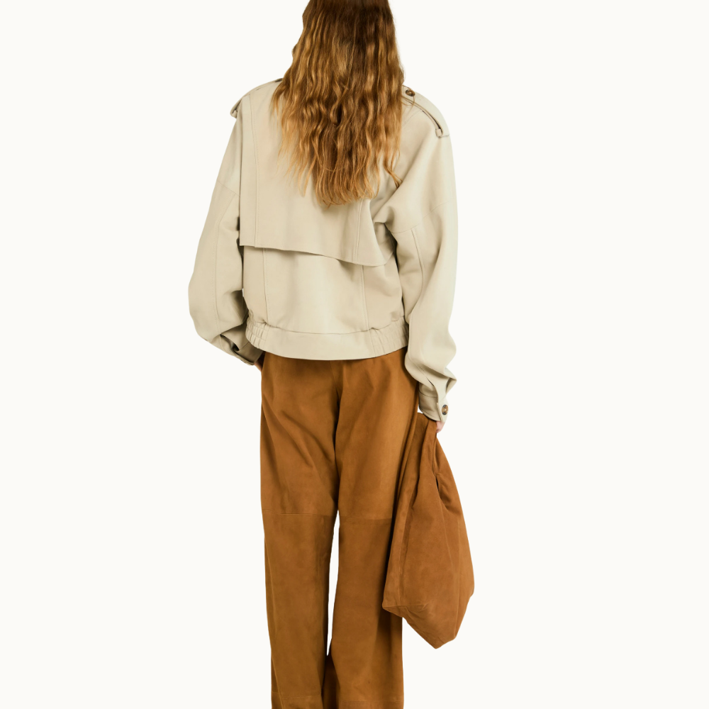 JAQUETA COURO JIANDA TAUPA GRIS