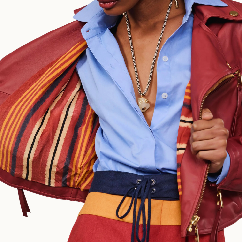 JAQUETA DE COURO PERFECTO FOLEO