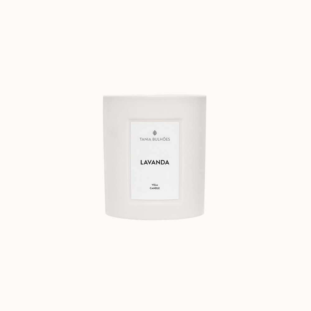 LAVANDA VELA PORCELANA BRANCA 220G