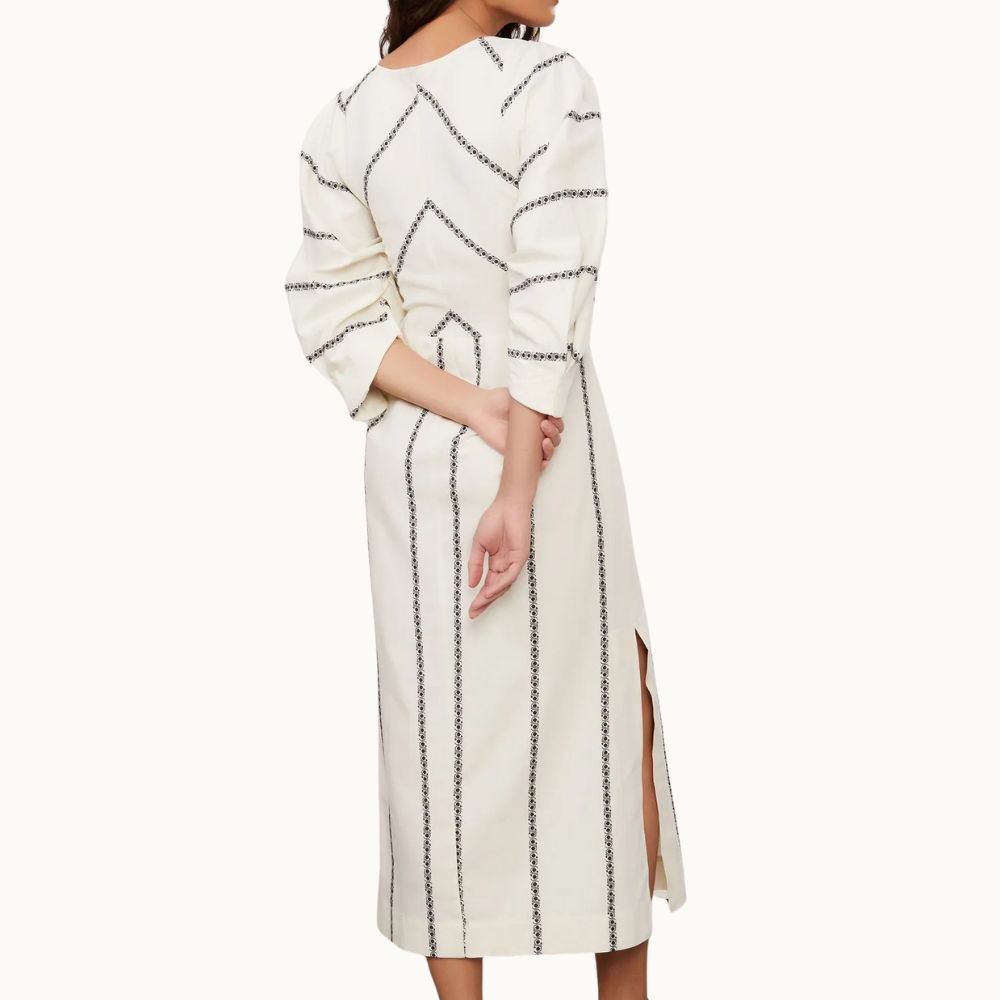 VESTIDO MIDI MANGA BUFANTE