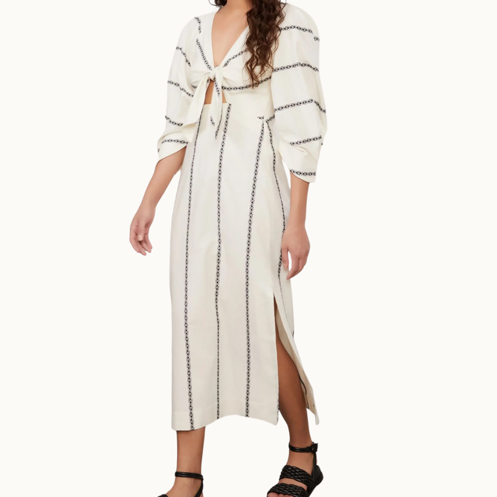 VESTIDO MIDI MANGA BUFANTE