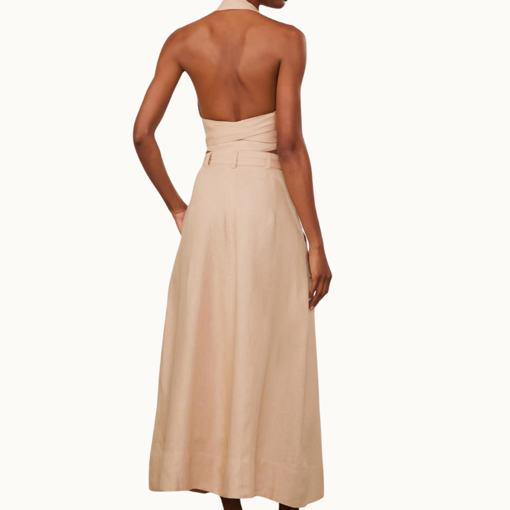 SAIA MIDI DE LINHO NATURAL