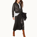 SAIA DE COURO MIDI RECORTE CORSET