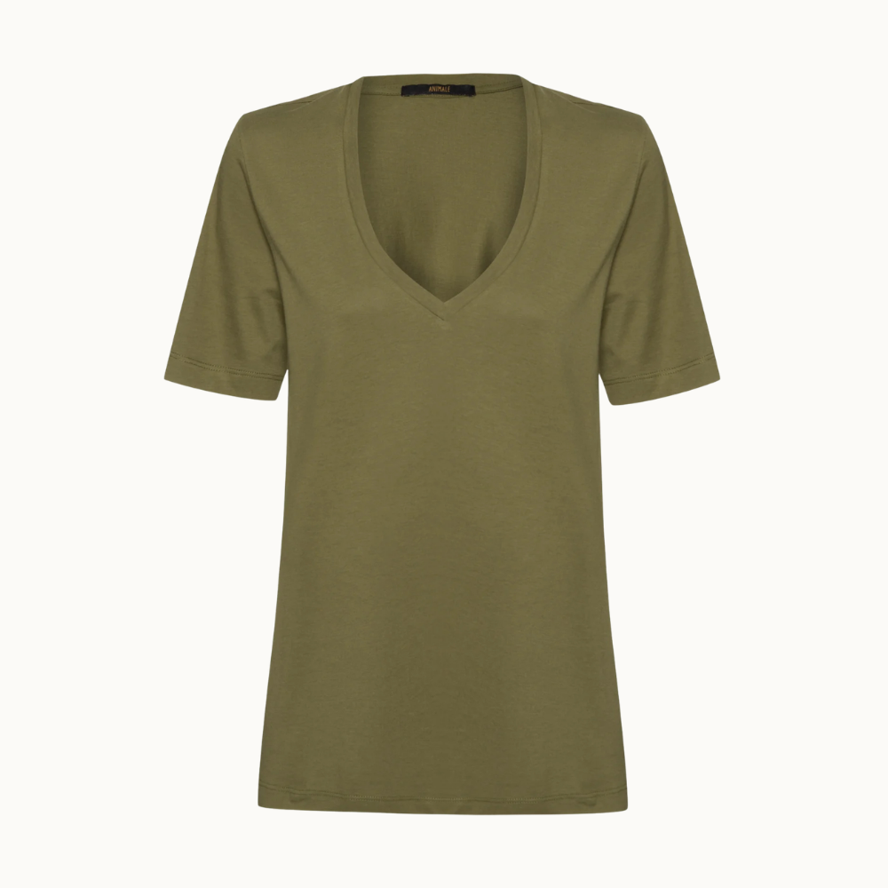 T-Shirt De Algodão Pima Decote