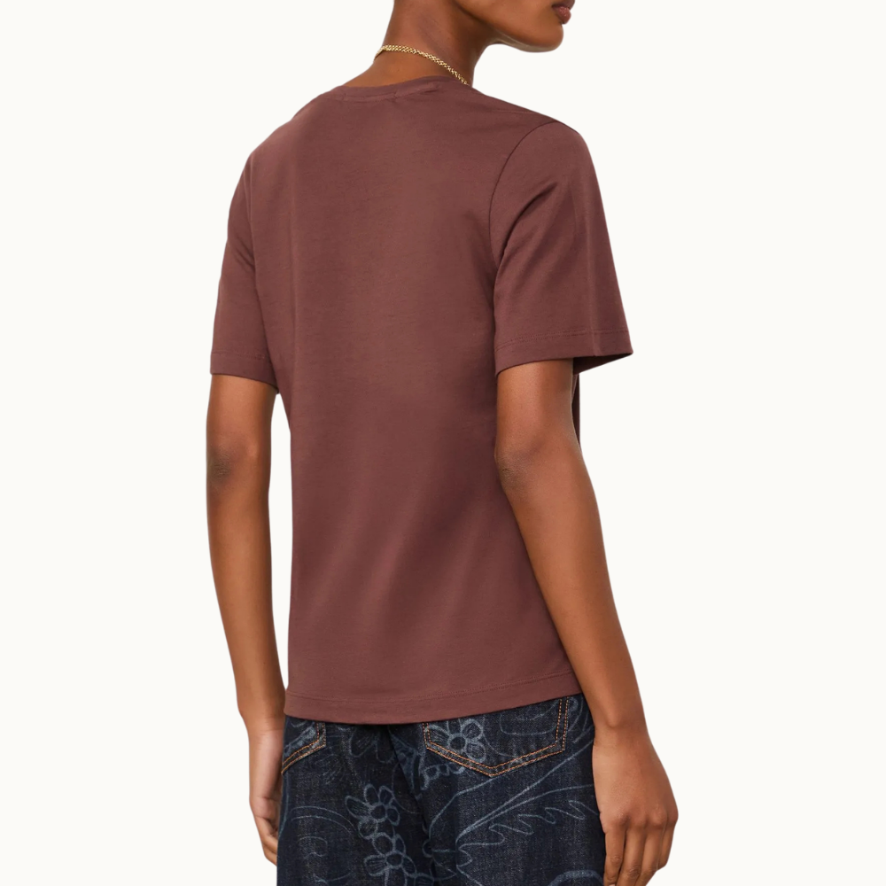 T-Shirt De Algodão Pima Decote
