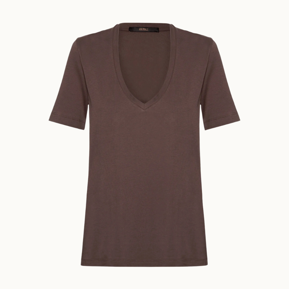 T-Shirt De Algodão Pima Decote