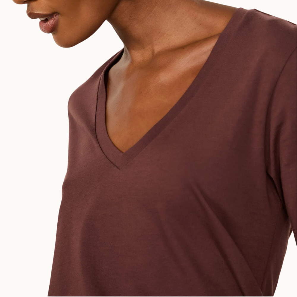 T-Shirt De Algodão Pima Decote