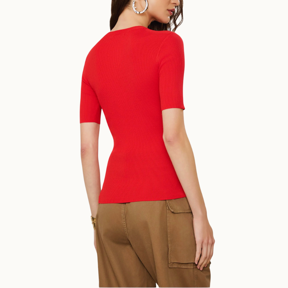T-Shirt De Tricot Canelado Básica