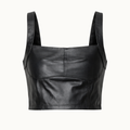 TOP CROPPED DE COURO