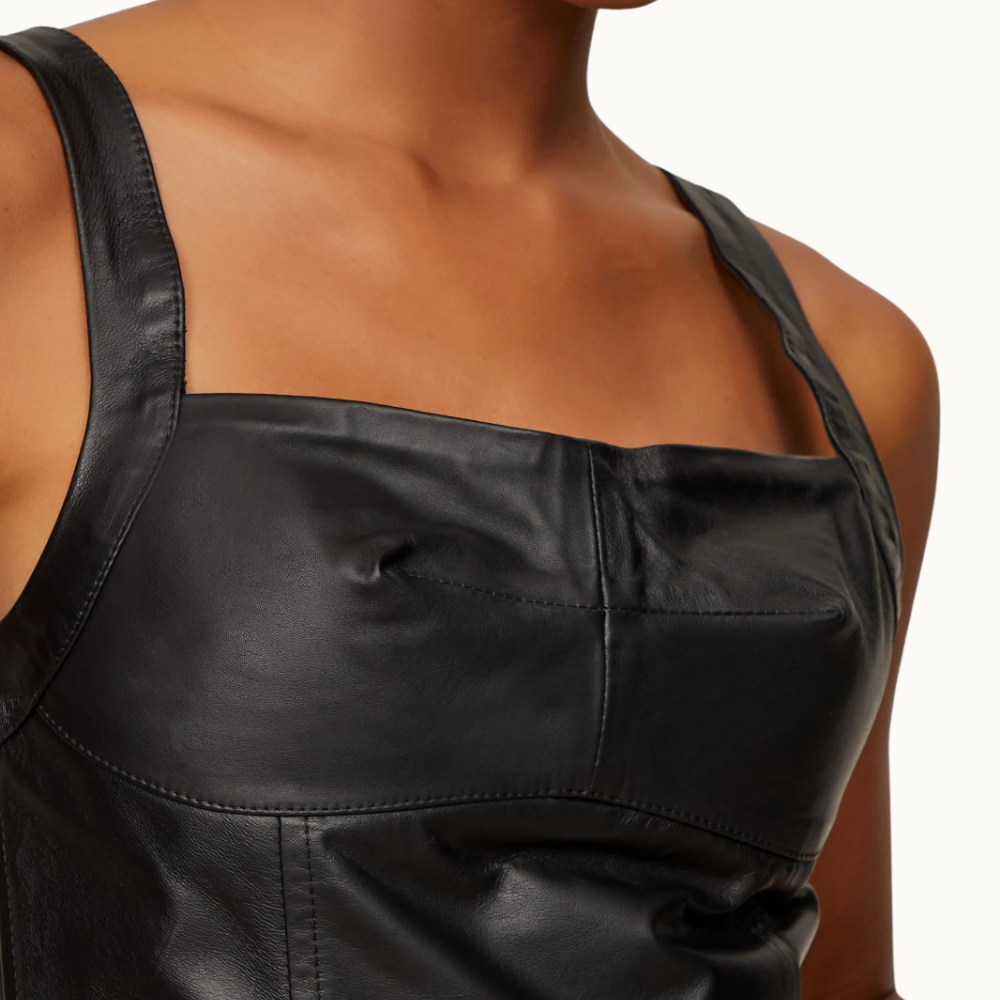 TOP CROPPED DE COURO