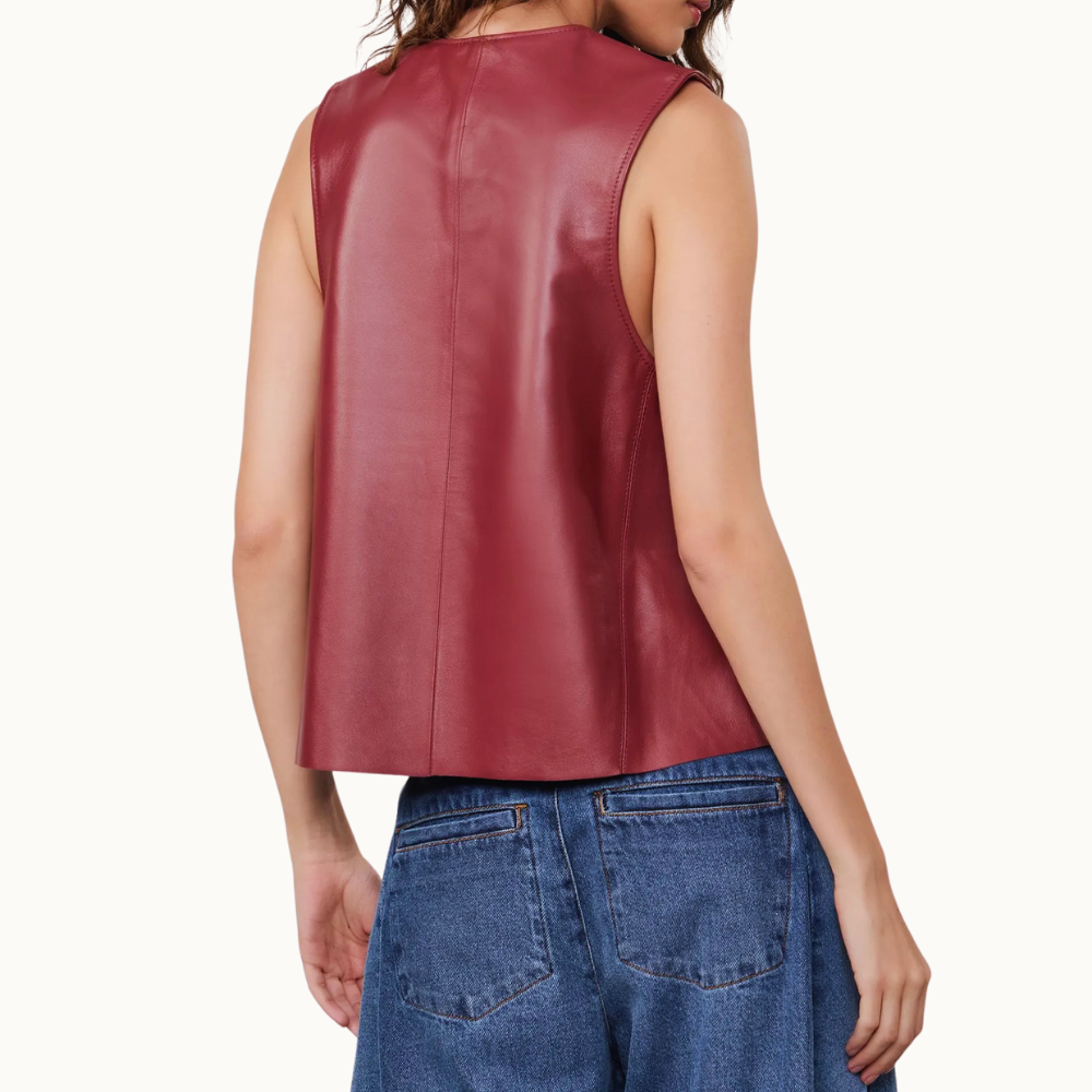 TOP DE COURO AMPLO DECOTE PROFUNDO