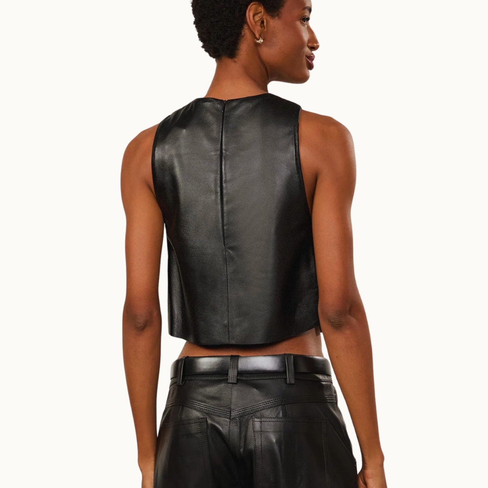 TOP DE COURO CROPPED CAVA OPEN