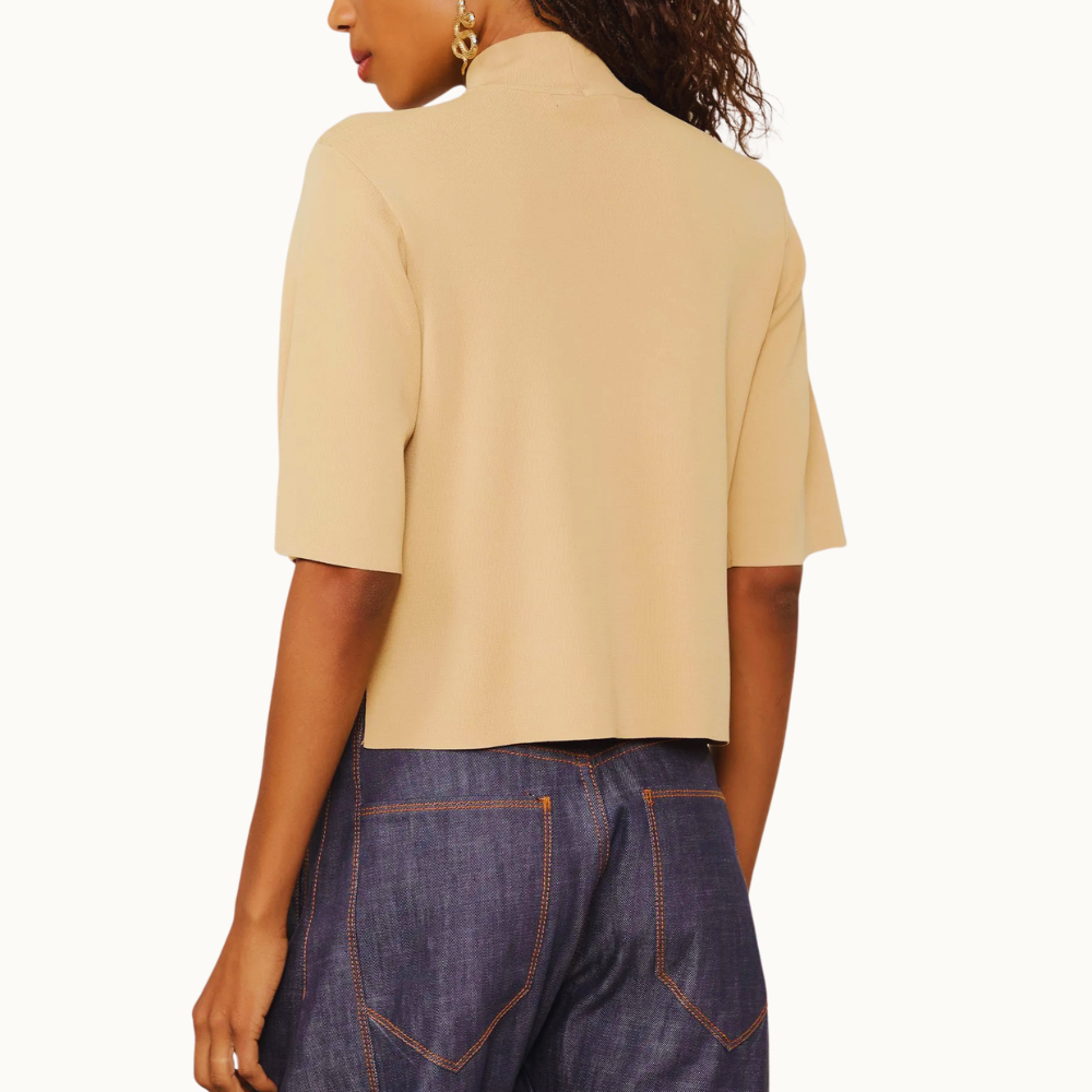 T-SHIRT DE TRICOT GOLA ALTA