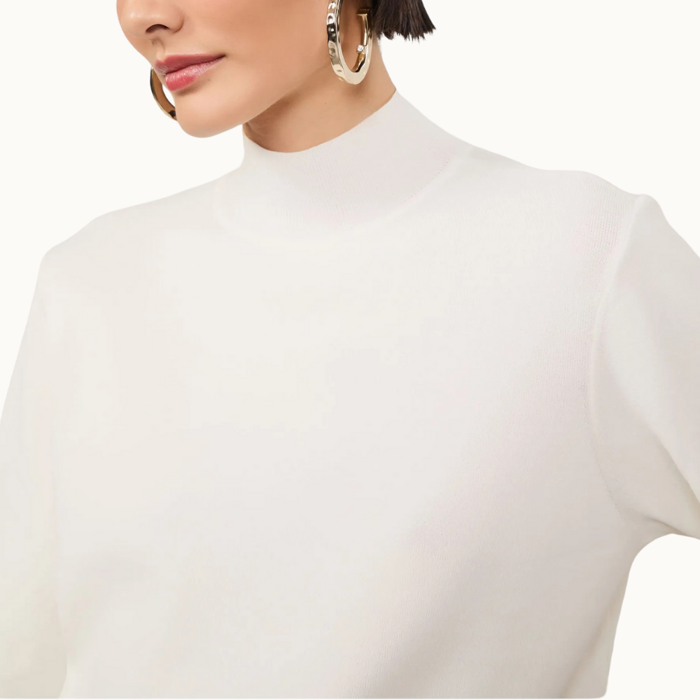 TSHIRT TRICOT BASICA GOLA ALTA