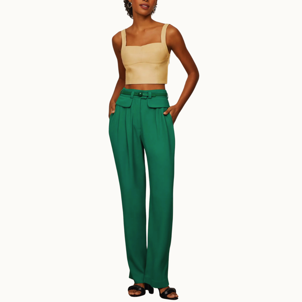 Top Cropped De Couro Recortes