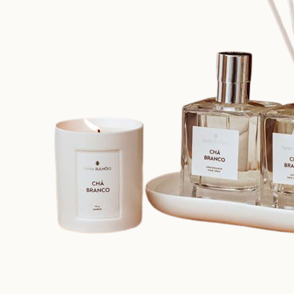 CHÁ BRANCO VELA PORCELANA BRANCA 220G