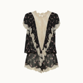 MACAQUINHO CHIFFON FLORAL COM RENDA