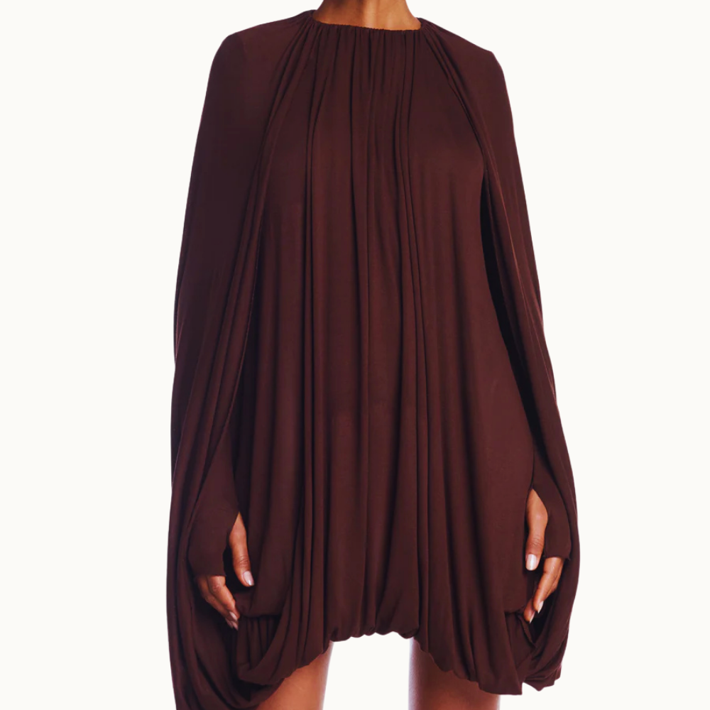 VESTIDO CURTO AMPLO BALONÊ CAPA MALHA