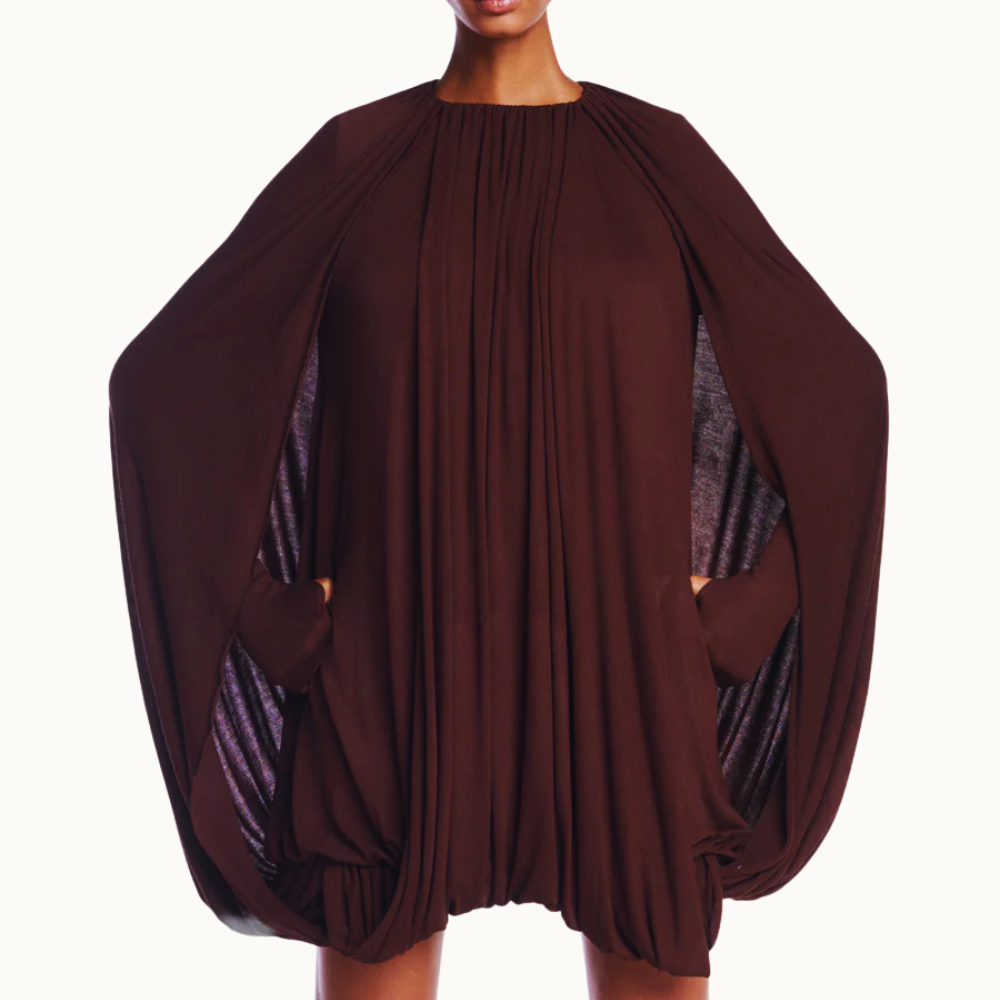 VESTIDO CURTO AMPLO BALONÊ CAPA MALHA