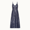 VESTIDO DE COURO MIDI ALÇAS