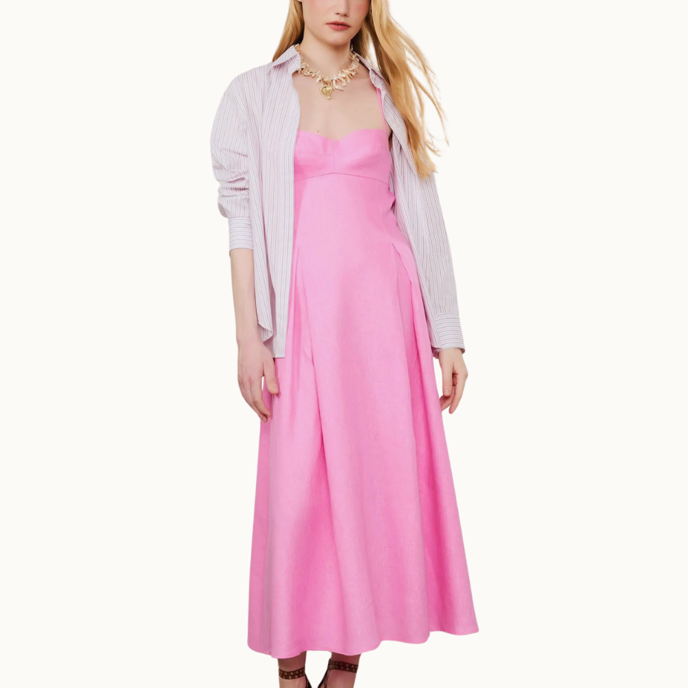 VESTIDO DE LINHO MIDI