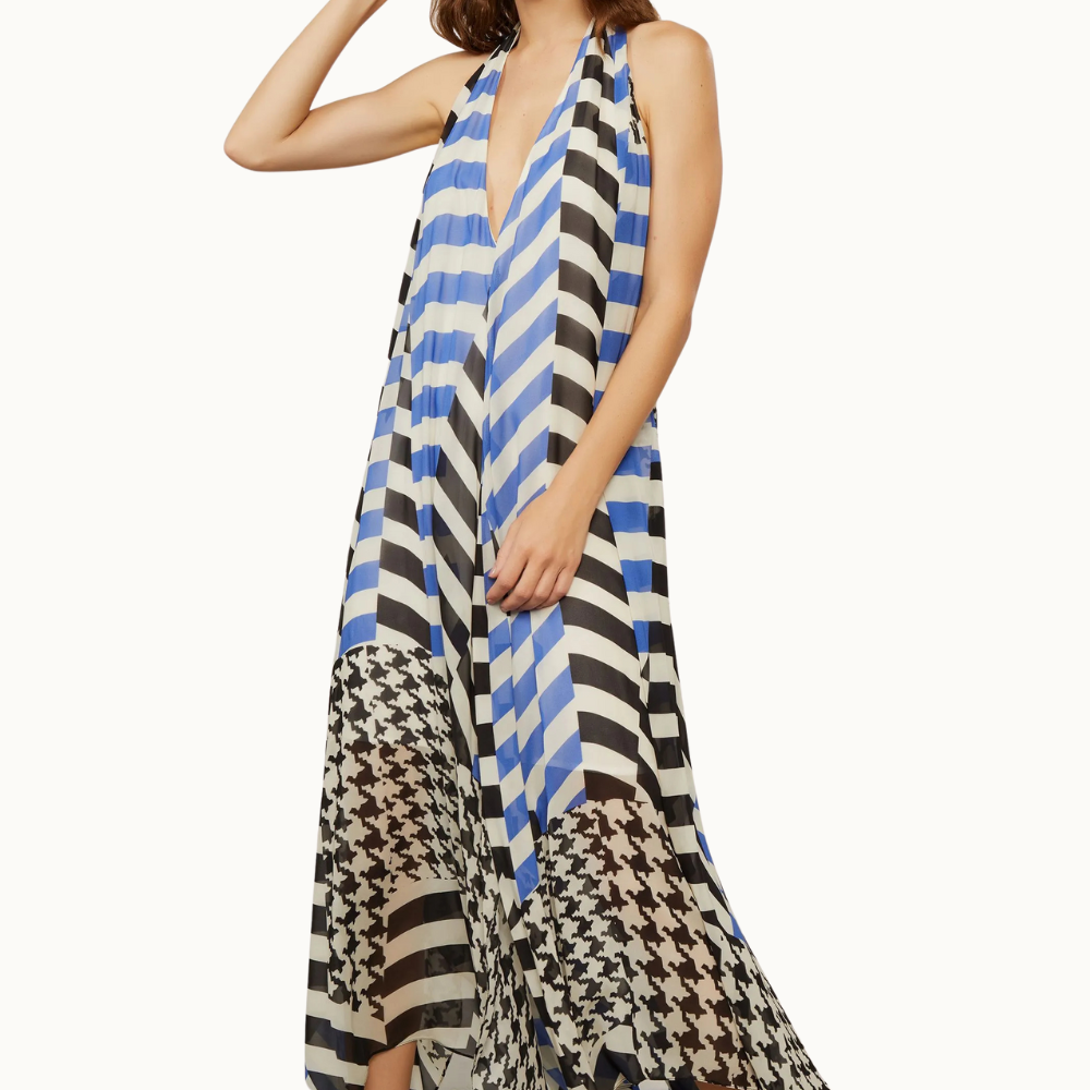VESTIDO DE GEORGETTE MIDI FRENTE UNICA