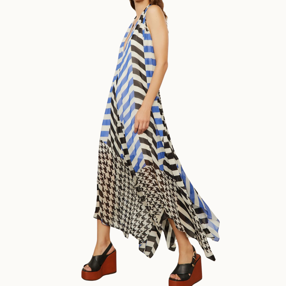VESTIDO DE GEORGETTE MIDI FRENTE UNICA