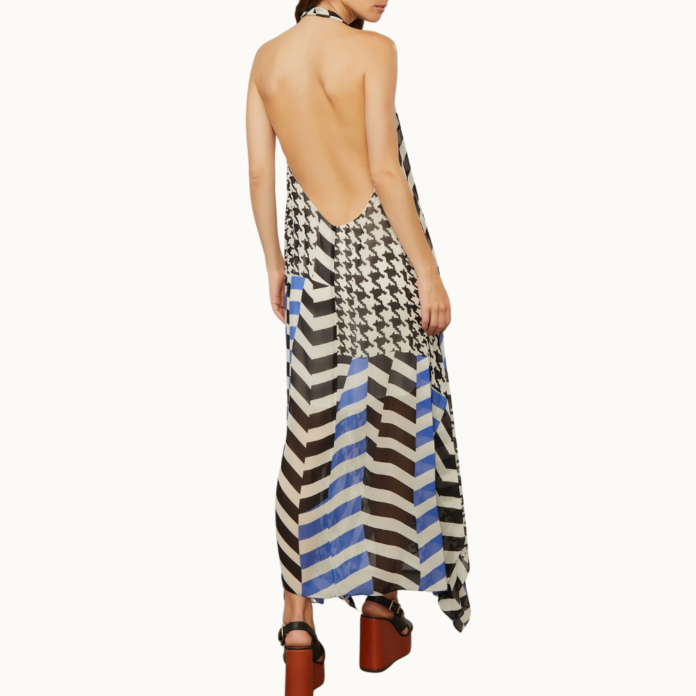 VESTIDO DE GEORGETTE MIDI FRENTE UNICA