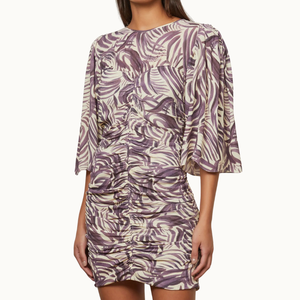 VESTIDO DE GEORGETTE COM PREGAS