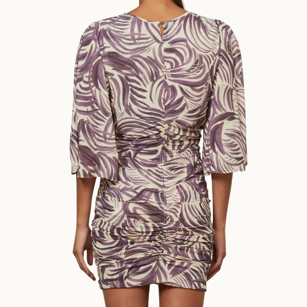 VESTIDO DE GEORGETTE COM PREGAS