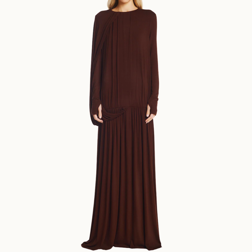 VESTIDO LONGO AMPLO MANGA LONGA