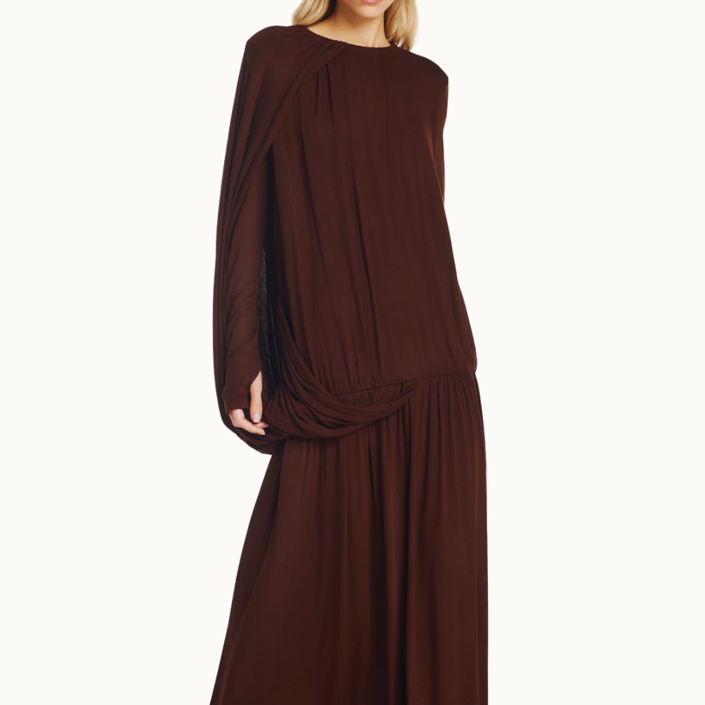 VESTIDO LONGO AMPLO MANGA LONGA