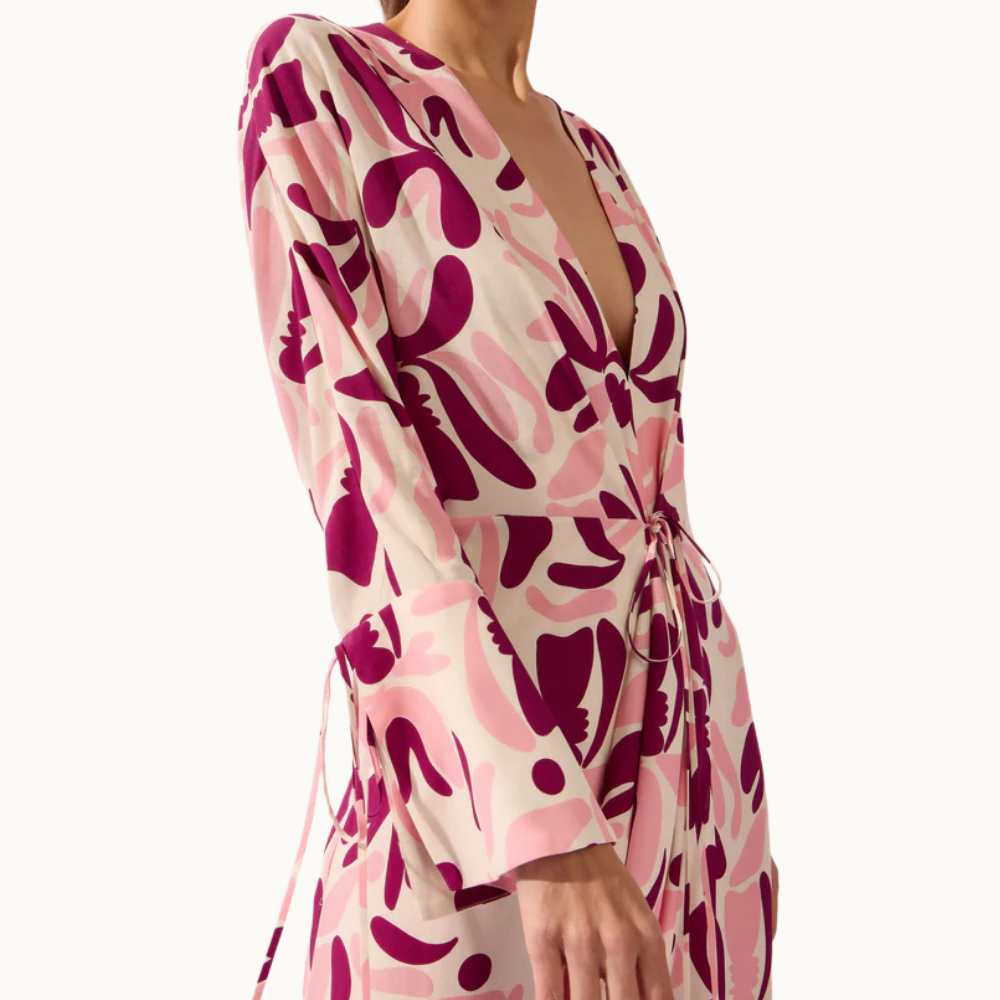 VESTIDO LONGO DECOTE V BOLD FLORAL
