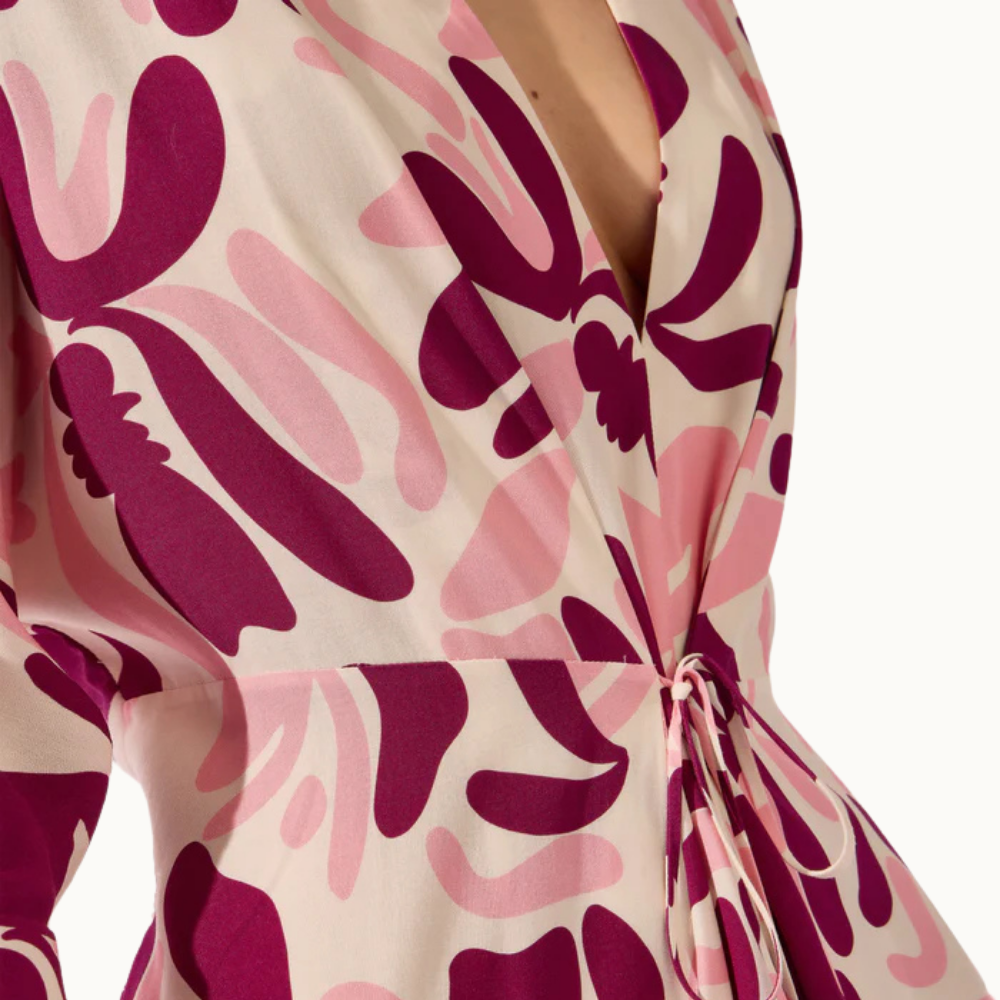 VESTIDO LONGO DECOTE V BOLD FLORAL