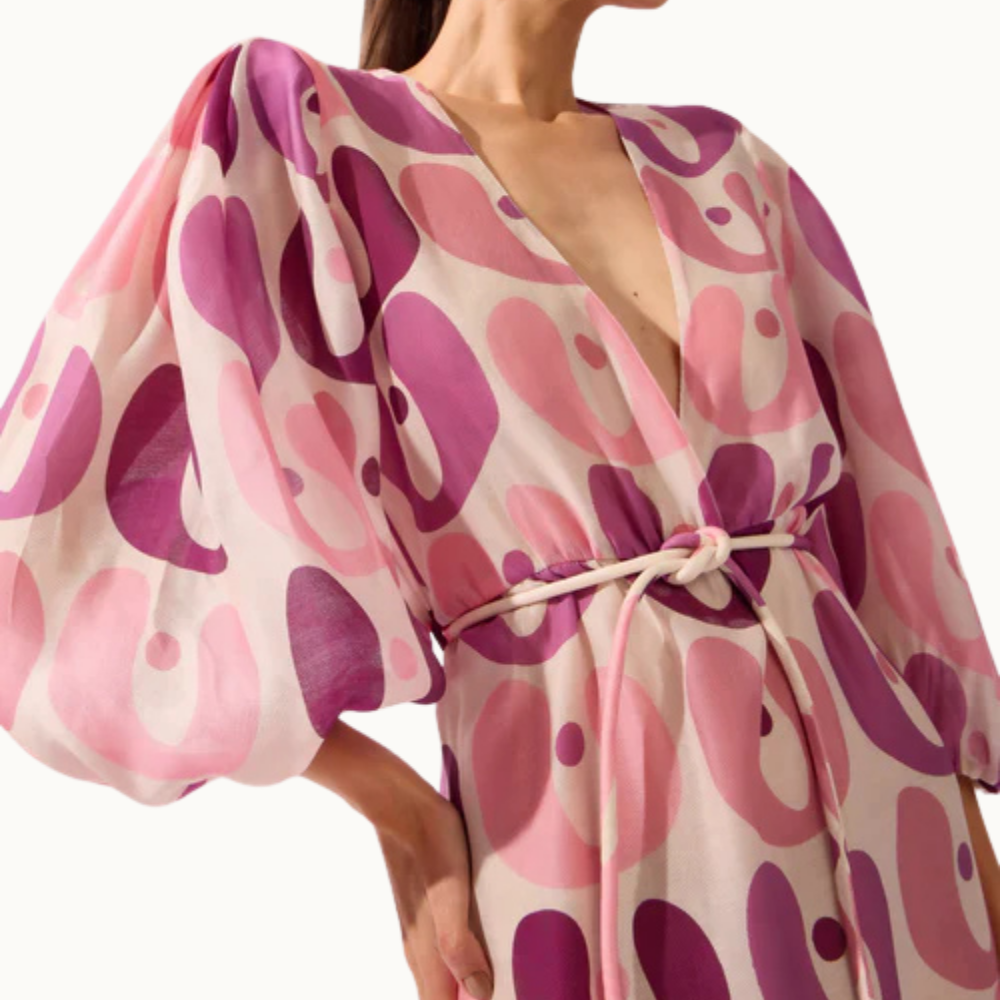VESTIDO LONGO MANGA BUFANTE