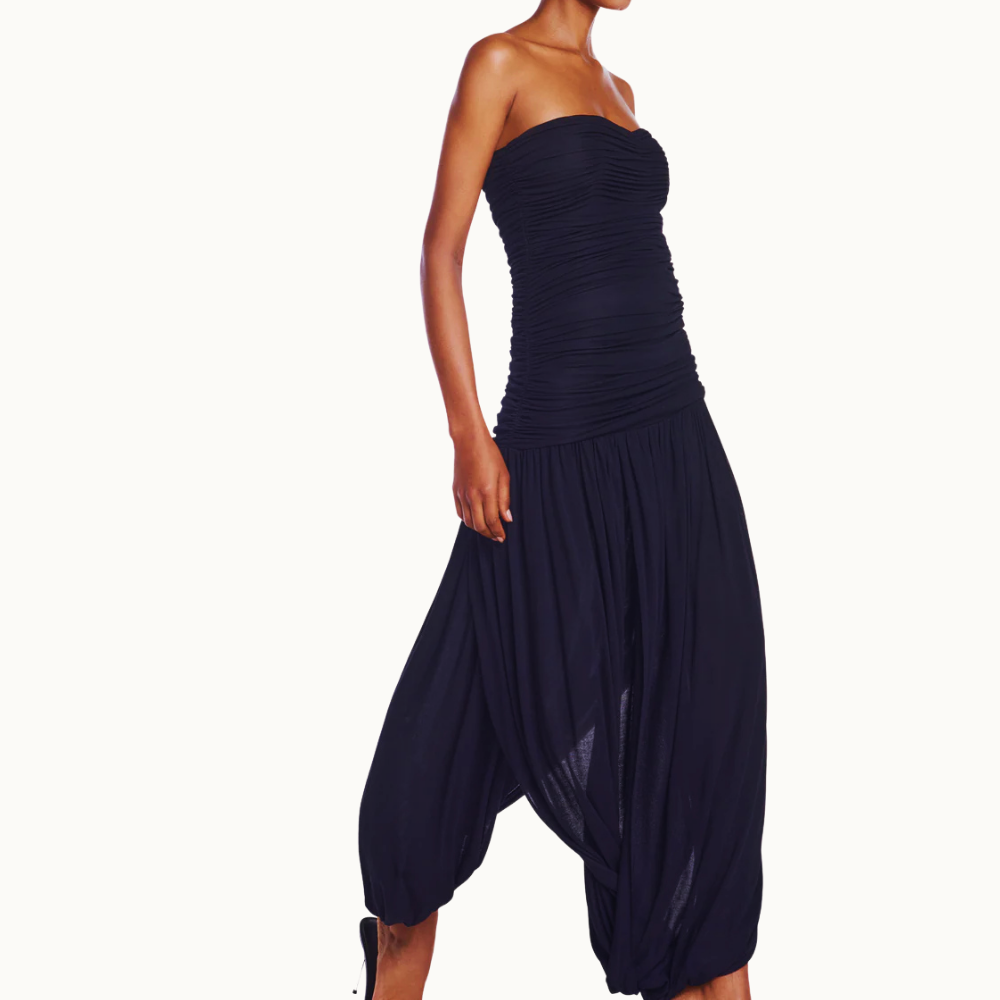 VESTIDO TOMARA QUE CAIA CORPO DRAPEADO SAIA TORCIDA