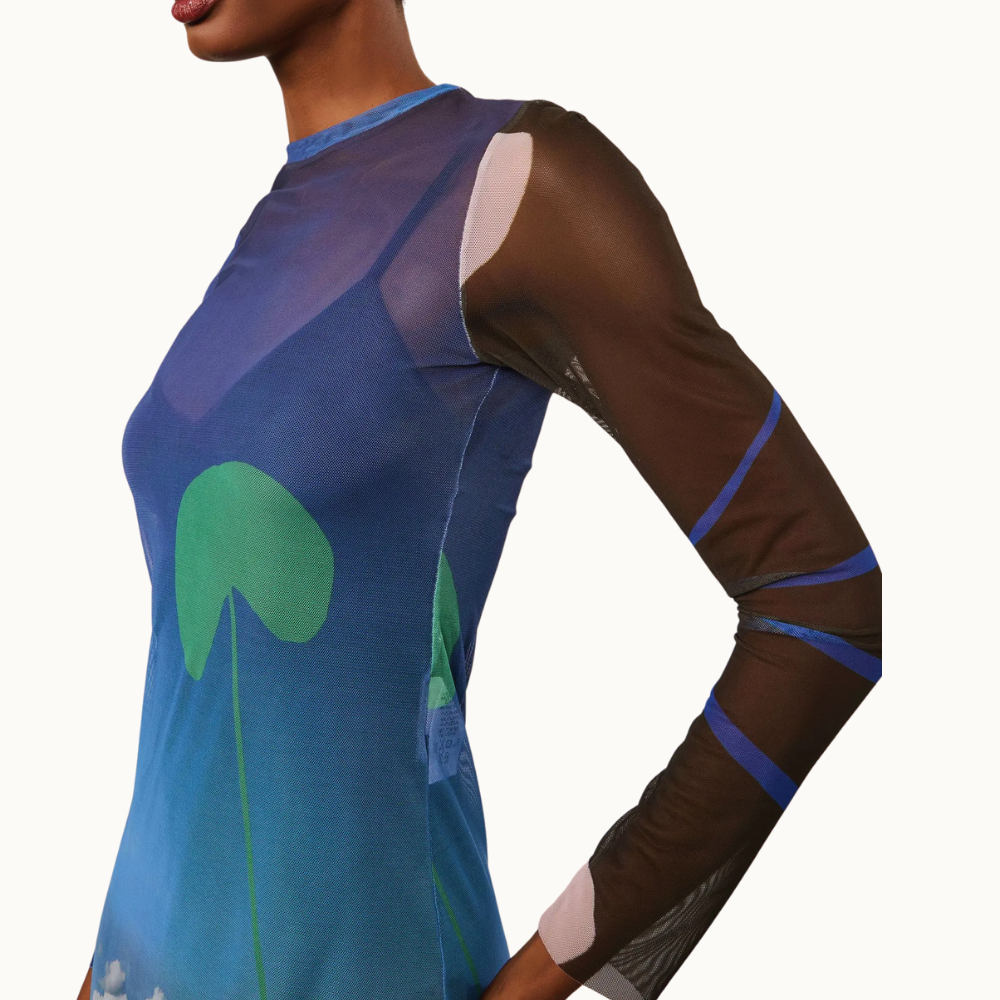 VESTIDO DE TULE MIDI PAISAGEM