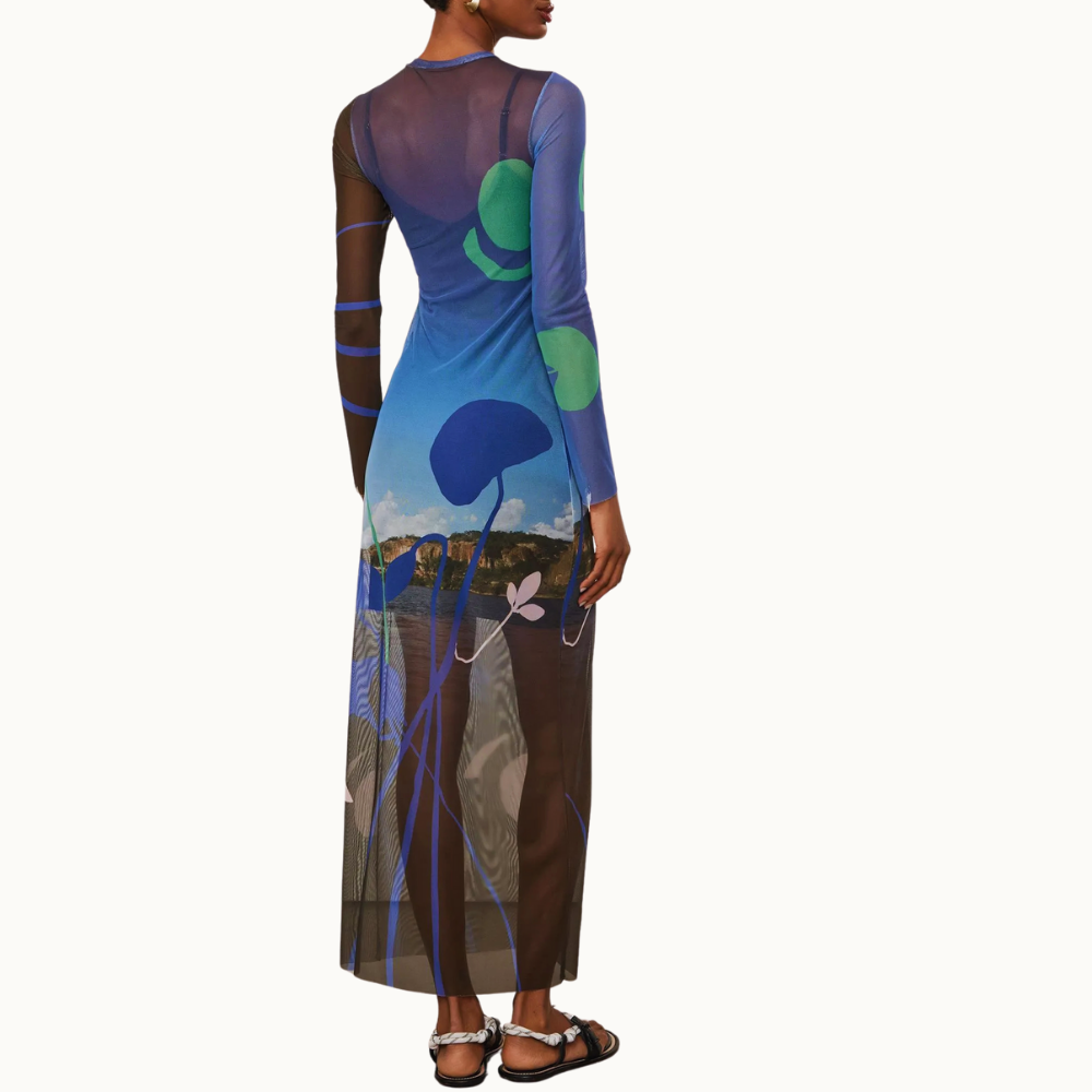 VESTIDO DE TULE MIDI PAISAGEM