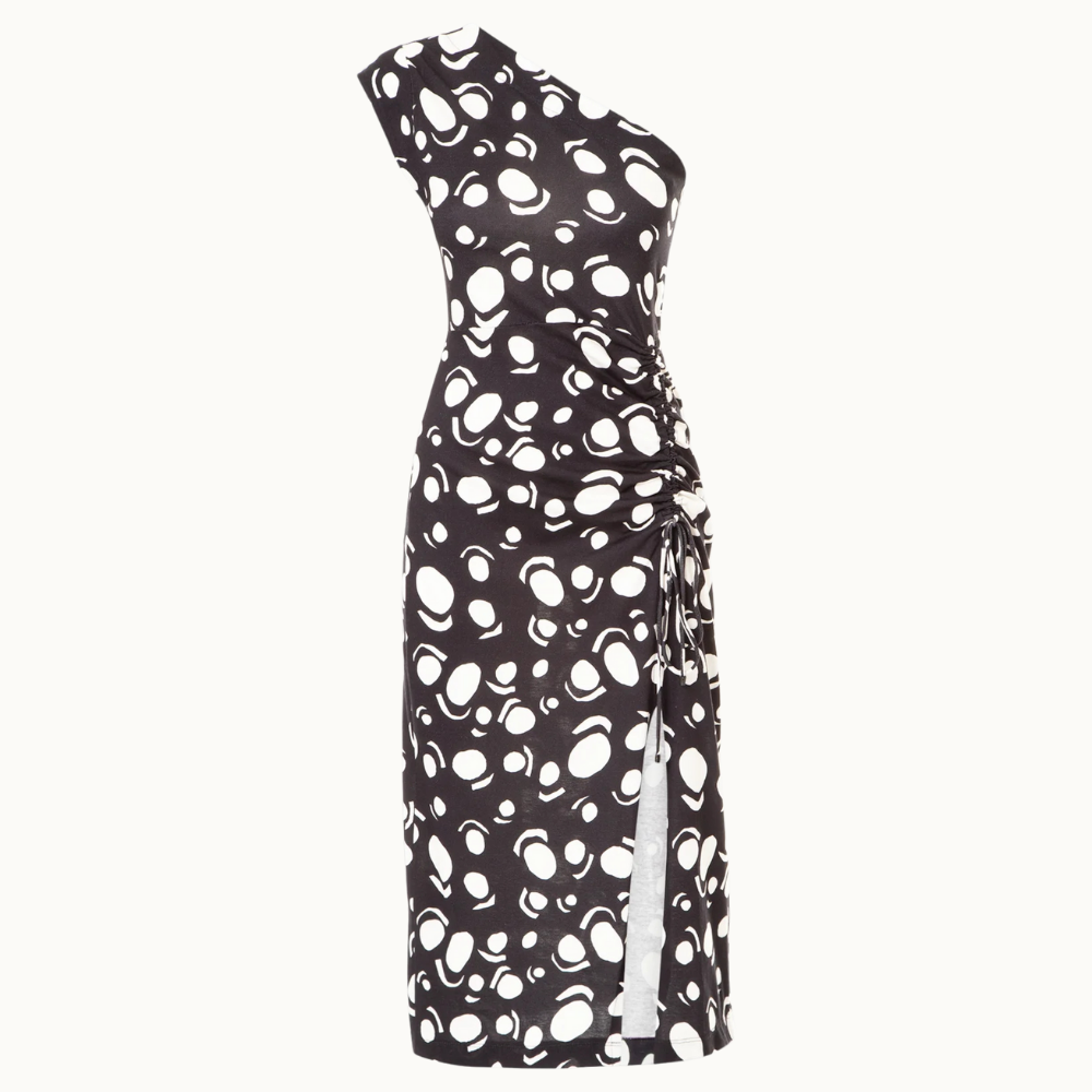 VESTIDO UM OMBRO FRANZIDO