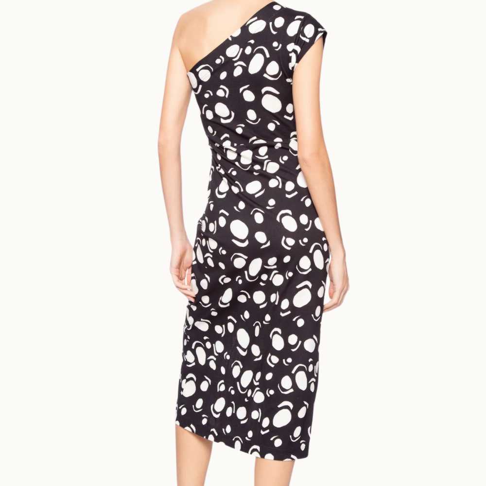 VESTIDO UM OMBRO FRANZIDO