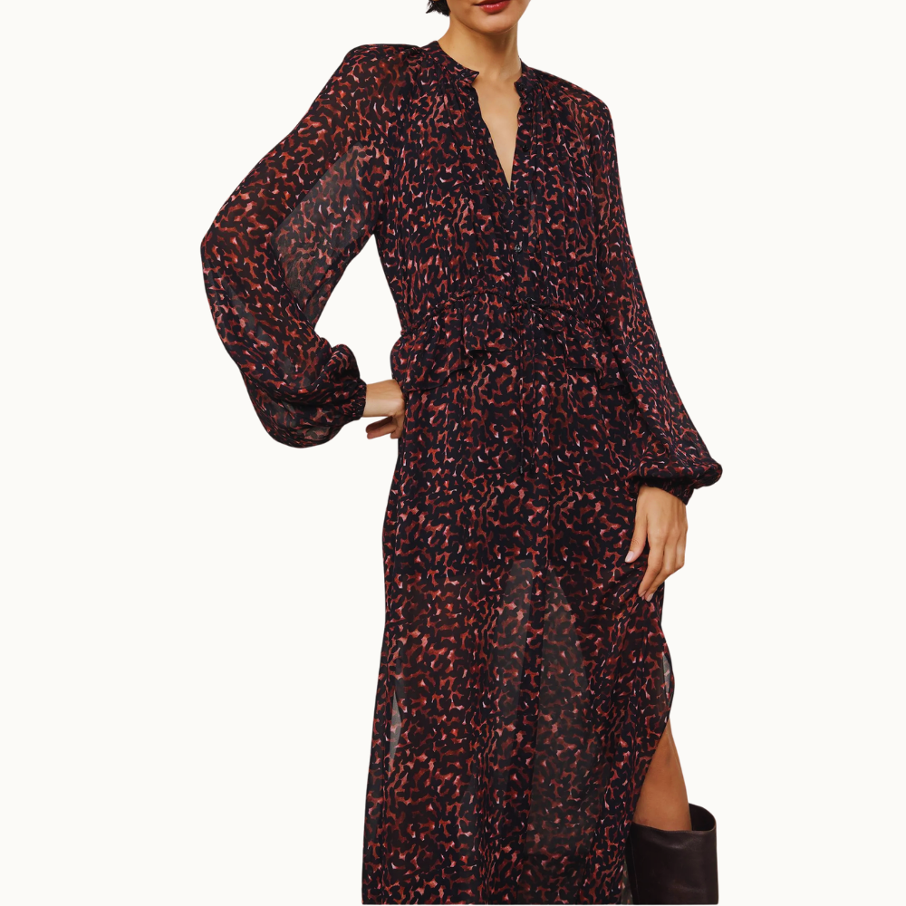 VESTIDO MIDI COM FENDA