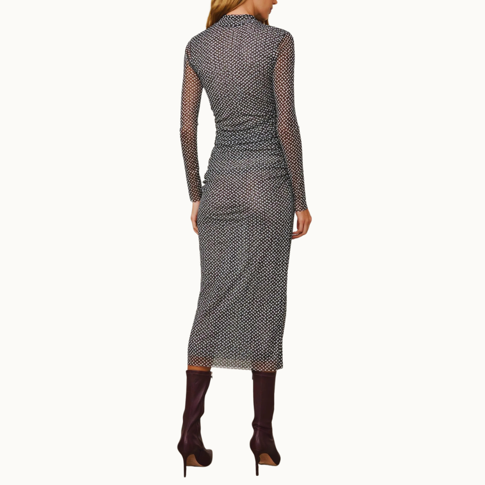 VESTIDO MIDI DE TULE DUPLO GEO