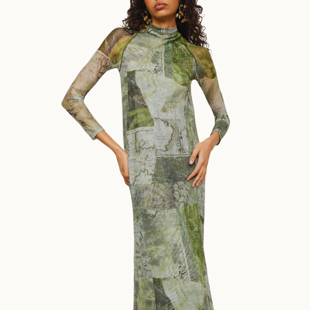 VESTIDO TULE RECORTES LENÇO