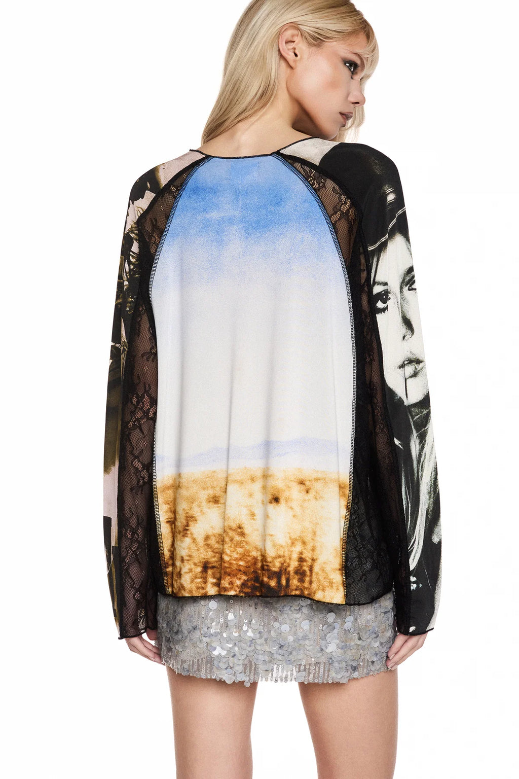 BLUSA MANGA LONGA JERSEY E RENDA WILD WEST
