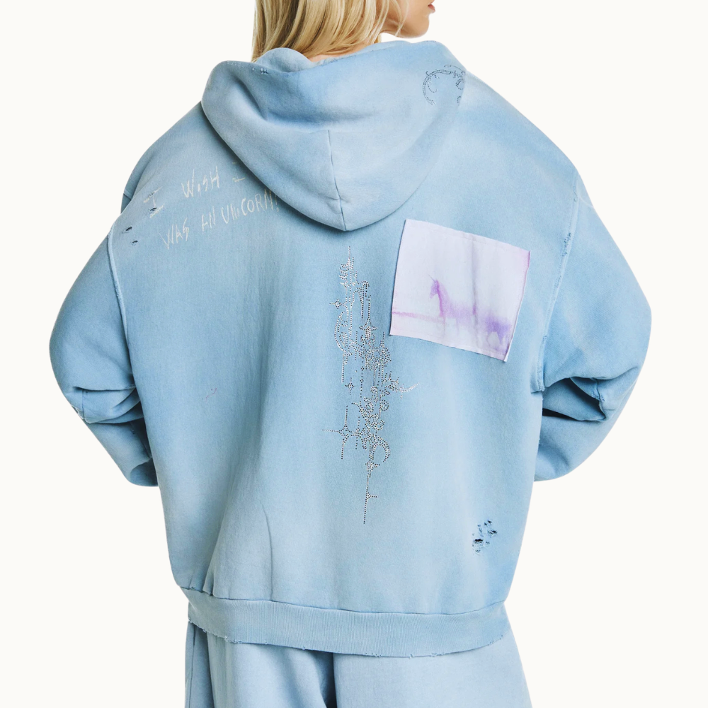 BLUSA MOLETOM ZÍPER CAPUZ PEGASUS AZUL