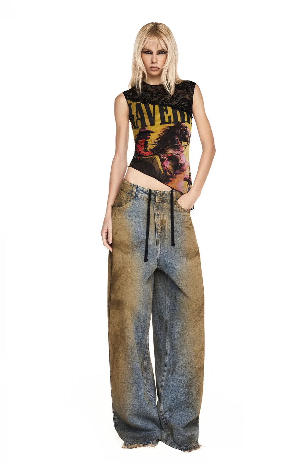 CALÇA JEANS BALLOON DIRTY DESTROYED