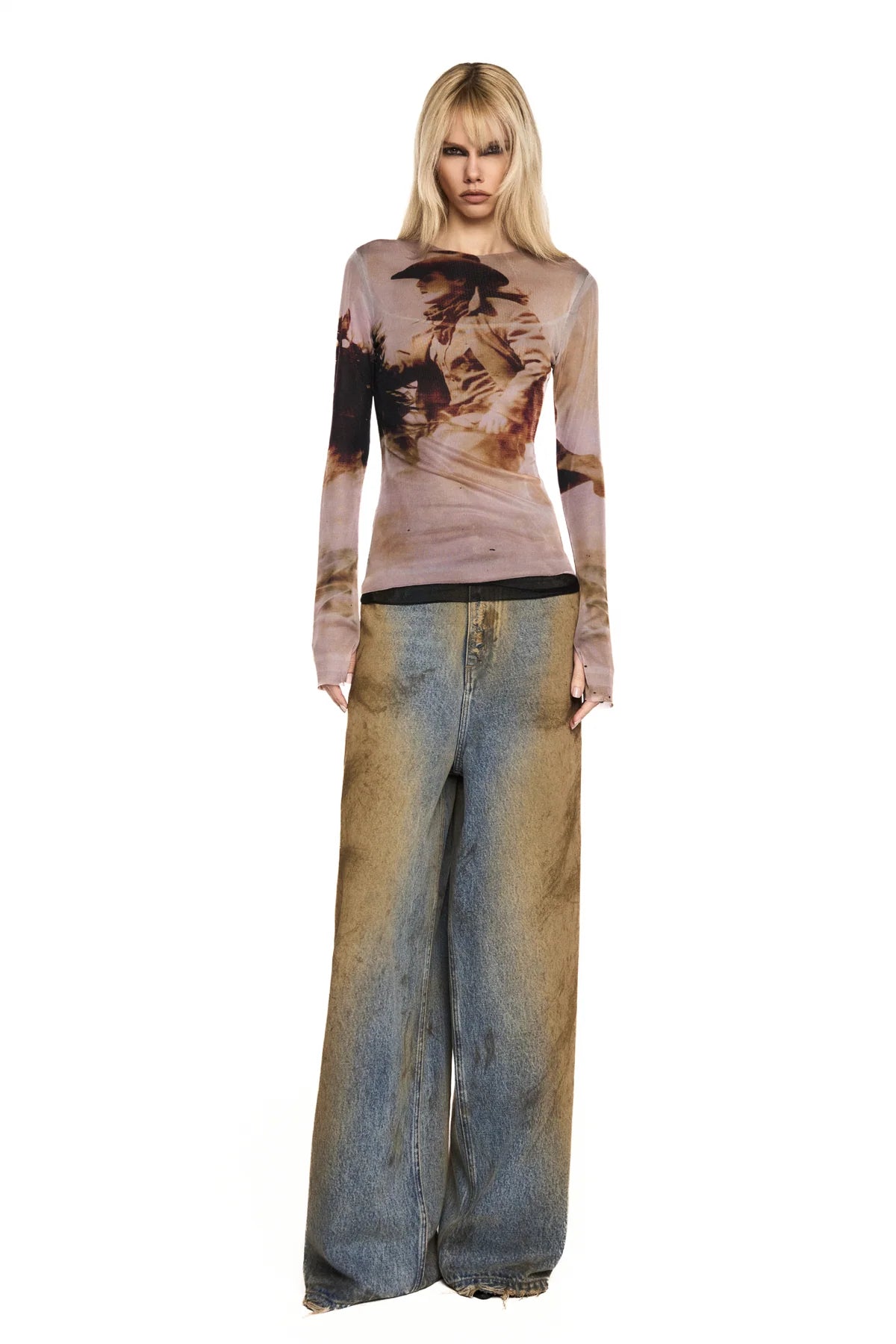 CALÇA JEANS BALLOON DIRTY DESTROYED