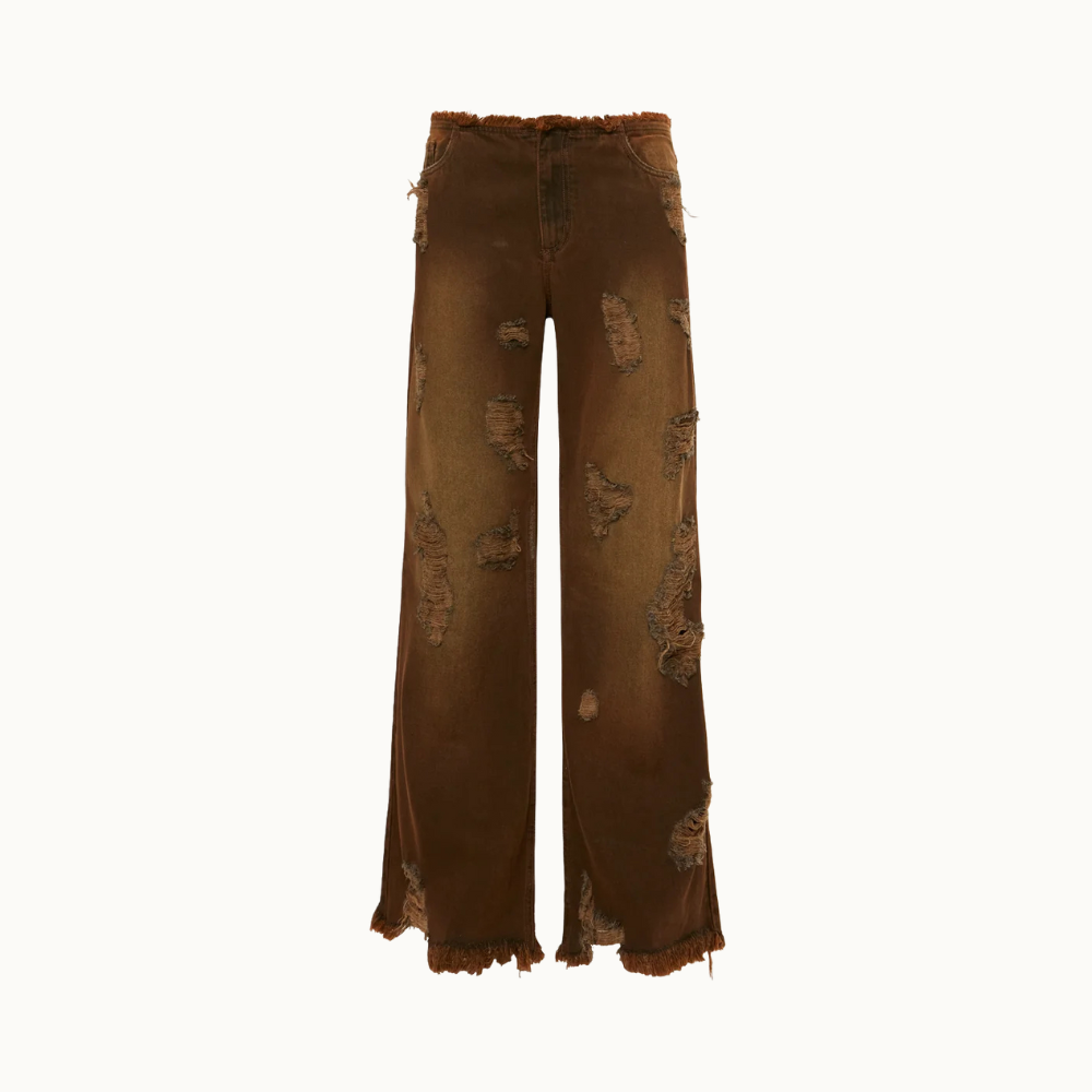 CALÇA JEANS FLARE RASGOS