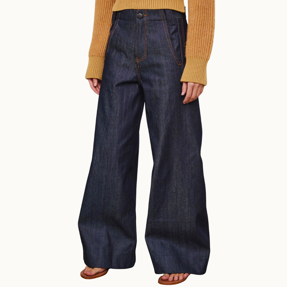 CALÇA JEANS RETA RAW CINTURA ALTA